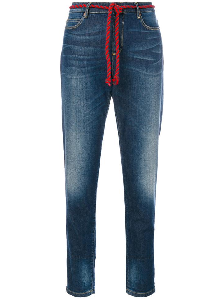 Bellerose Rope Belt Cropped Jeans - Blue