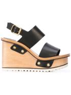 Chloé High Wedge Heel Sandals - Black