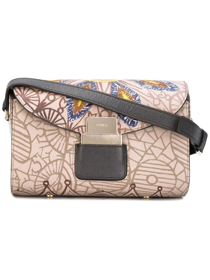 Furla - Printed Shoulder Bag - Women - Calf Leather - One Size, Brown, Calf Leather