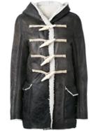 Rick Owens - Toogle Hooded Jacket - Women - Jute/calf Leather/lamb Skin/buffalo Bone - 44, Black, Jute/calf Leather/lamb Skin/buffalo Bone