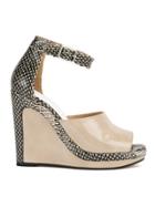 Maison Margiela Snakeskin Print Wedge Sandals - Nude & Neutrals
