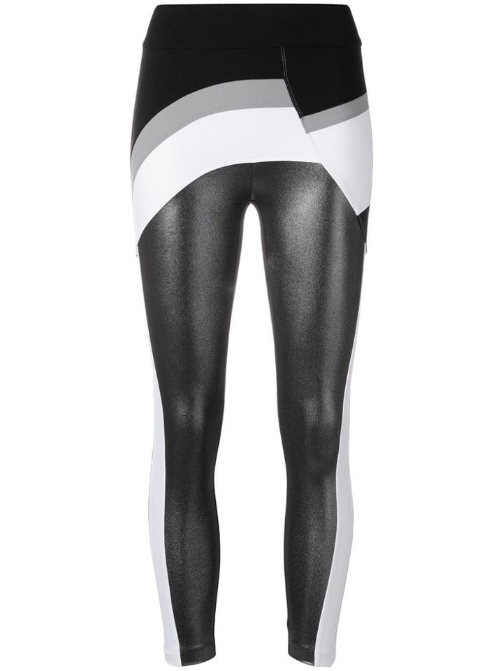 No Ka' Oi Lamé Colourblock Leggings - Black