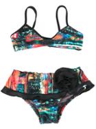 Lygia E Nanny Kids - Printed Bikini Set - Kids - Polyamide/spandex/elastane - 8 Yrs, Black