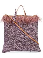 Danielapi Leopard Print Tote - Pink & Purple