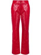 Msgm Varnished Slim Trousers - Red