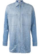 Faith Connexion Long Jewel Embellished Shirt, Men's, Size: Small, Blue, Cotton/spandex/elastane/polyester/brass