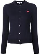 Comme Des Garçons Play Mini Heart Cardigan, Women's, Size: Xs, Blue, Cotton