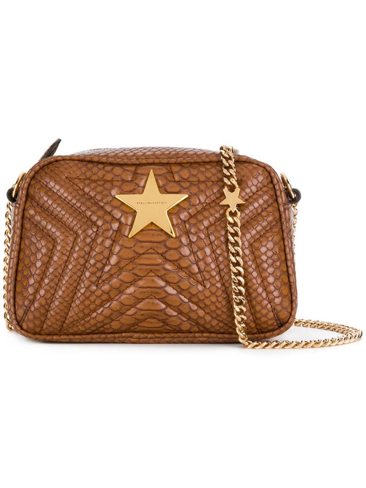 Stella Mccartney Snake Print Star Shoulder Bag - Brown