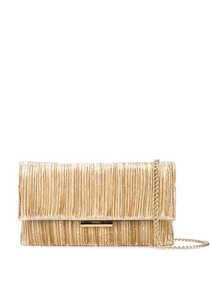 Loeffler Randall Pleated Clutch Bag - Gold