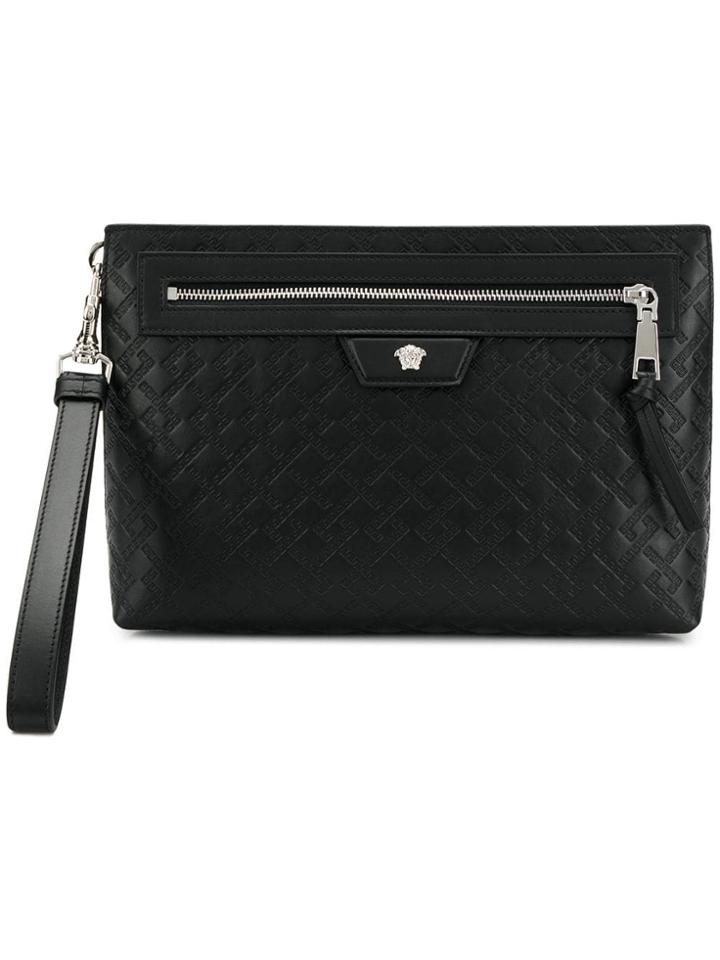 Versace Textured Medusa Clutch - Black