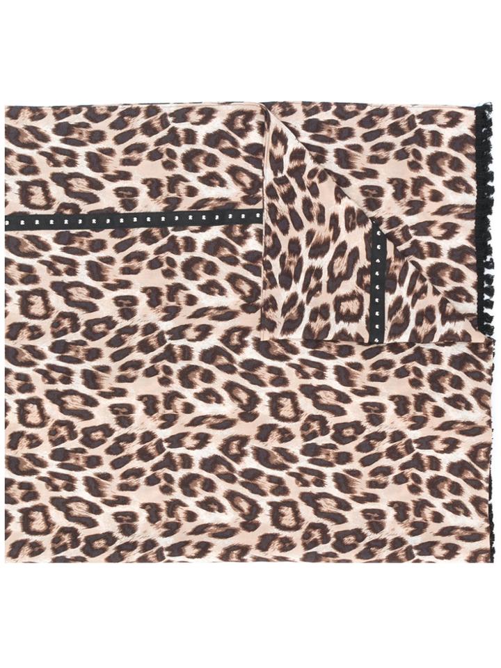 Twin-set Leopard Print Scarf - Brown