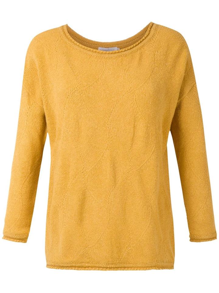 Mara Mac Textured Knit Blouse - Yellow