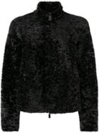 Drome - Furry Detail Jacket - Women - Lamb Skin/polyester - L, Black, Lamb Skin/polyester
