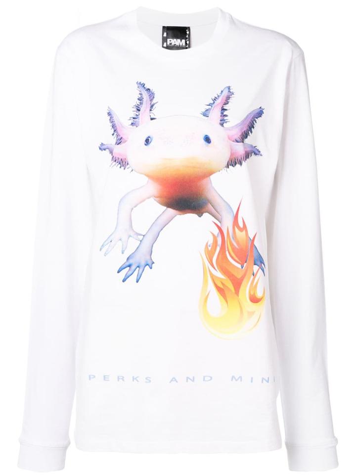 Pam Perks And Mini Front Printed Sweatshirt - White