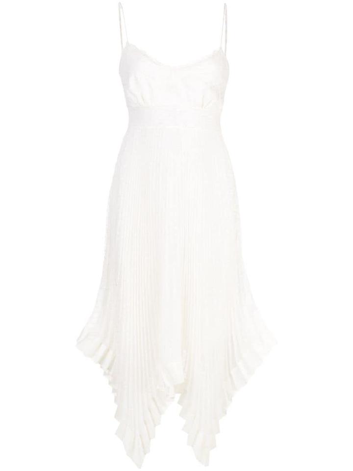 Zimmermann Asymmetric Midi Dress - White