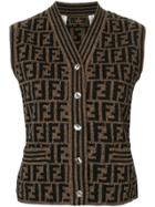 Fendi Pre-owned Knitted Monogram Vest - Brown