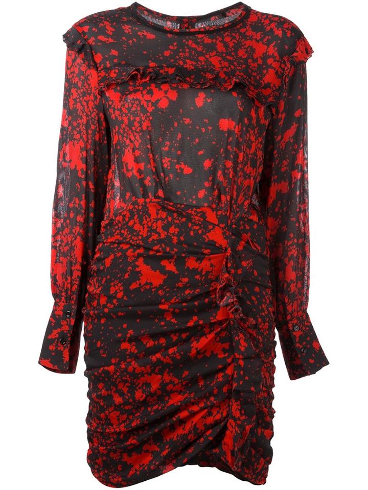Isabel Marant 'irvin' Dress, Women's, Size: 40, Black, Silk/lamb Skin/spandex/elastane