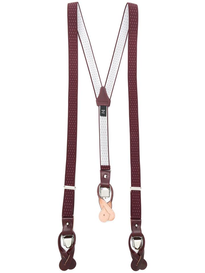 Tagliatore Stitch-detail Braces - Red