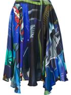 Julien David Printed Draped Skirt - Blue
