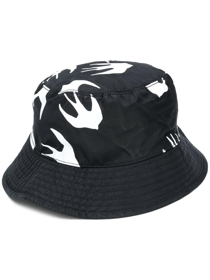 Mcq Alexander Mcqueen Swallow Print Bucket Hat - Black