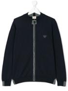Armani Junior Zip Up Sweatshirt - Blue