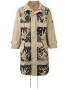 Cav Empt - Hand Print Midi Coat - Men - Cotton/polyester - M, Nude/neutrals, Cotton/polyester