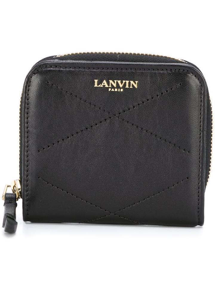 Lanvin Compact Quilted Purse, Women's, Black, Leather