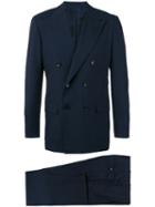 Kiton - Double-breasted Two-piece Suit - Men - Cupro/virgin Wool - 50, Blue, Cupro/virgin Wool
