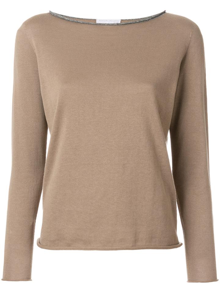 Fabiana Filippi Rolled Hem Sweater - Brown