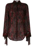 Saint Laurent Sheer Leopard Print Shirt - Red