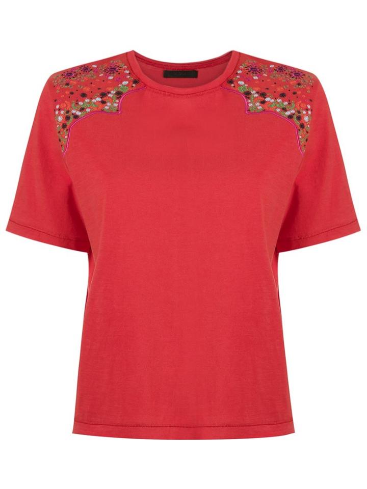 Talie Nk Embroidered Top, Women's, Size: P, Red, Cotton