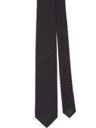 Prada Adjustable Striped Tie - Grey