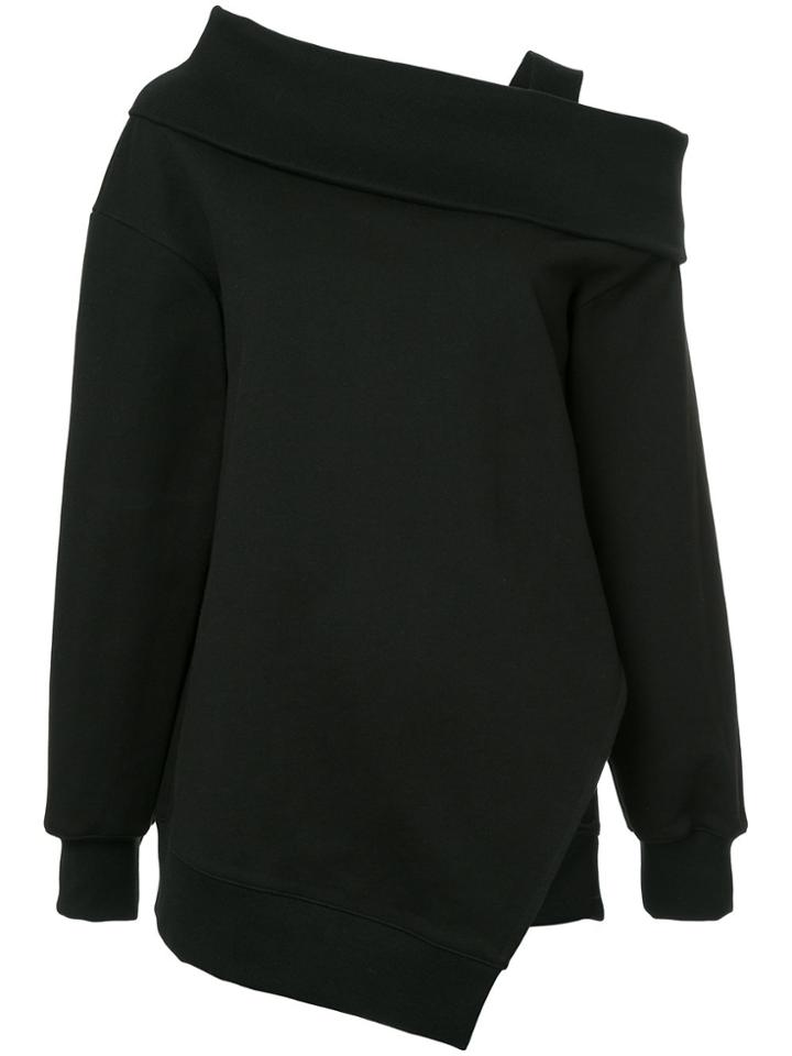 Goen.j One-shoulder Strapped Jersey Jumper - Black