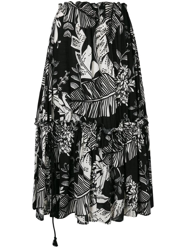 See By Chloé Foliage Print Maxi Skirt - Black
