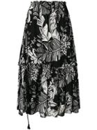 See By Chloé Foliage Print Maxi Skirt - Black