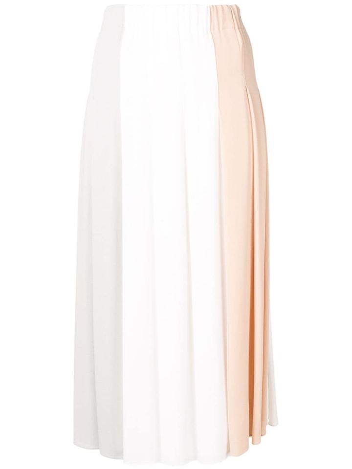 Iris Von Arnim Tricolour Pleated Skirt - Neutrals