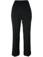 Jil Sander Cropped Trousers, Women's, Size: 34, Black, Cotton/polyester/spandex/elastane/virgin Wool