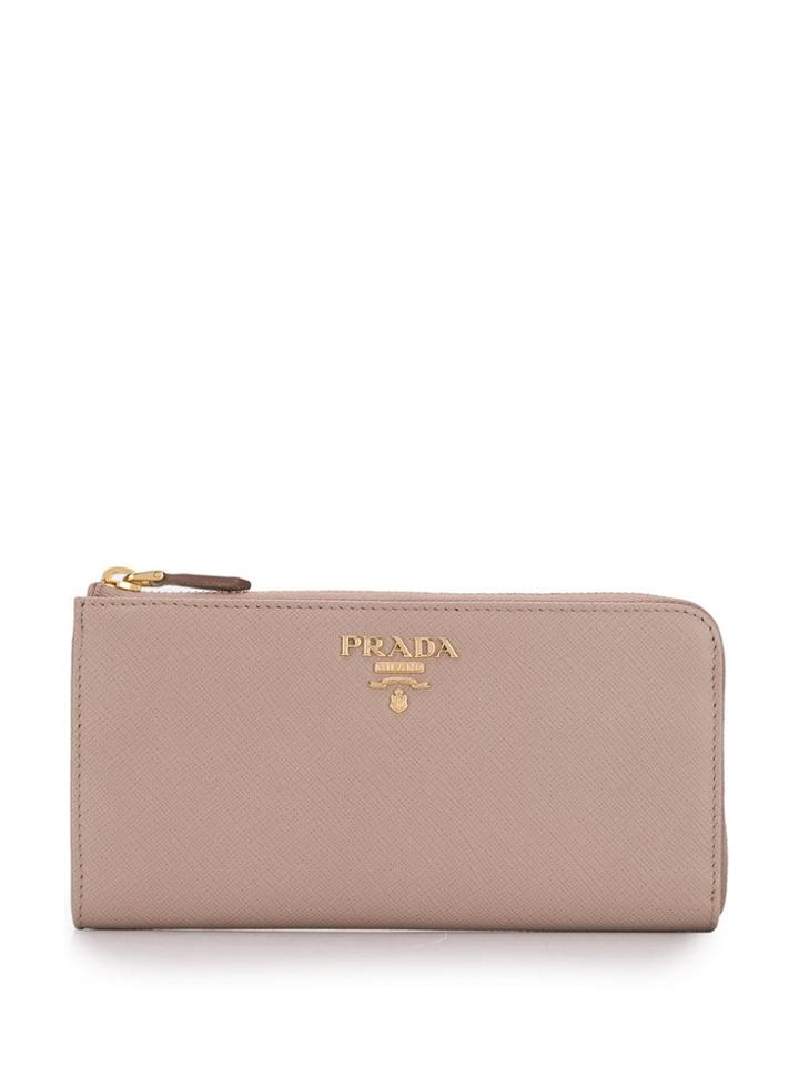 Prada Large Saffiano Leather Wallet - Neutrals