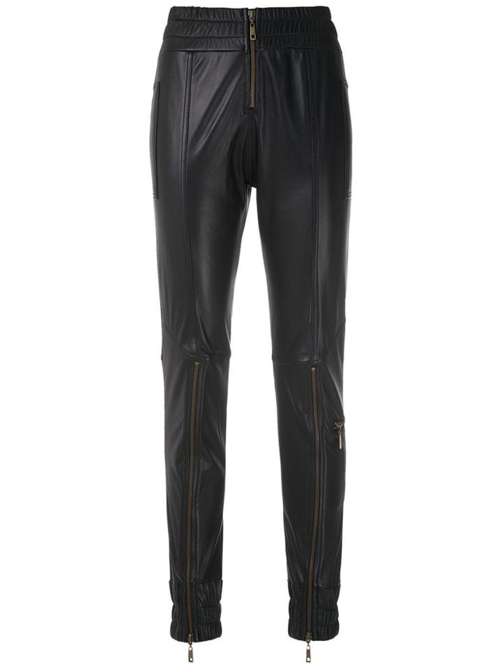 Andrea Bogosian Leather Track Pants - Black