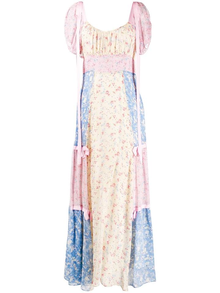 Love Shack Fancy Patchwork Floral-print Dress - Pink