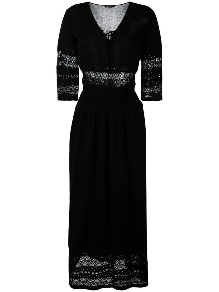 Roberto Collina - Cut Out Maxi Dress - Women - Cotton - M, Black, Cotton