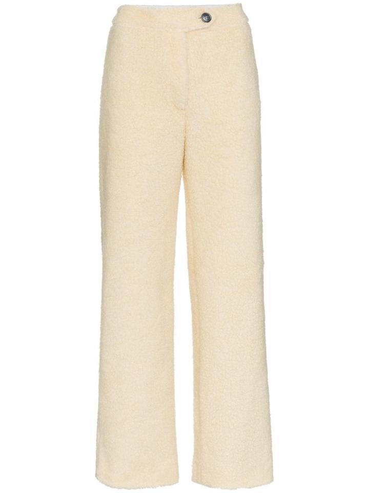 Mira Mikati Faux Shearling Trousers - Neutrals