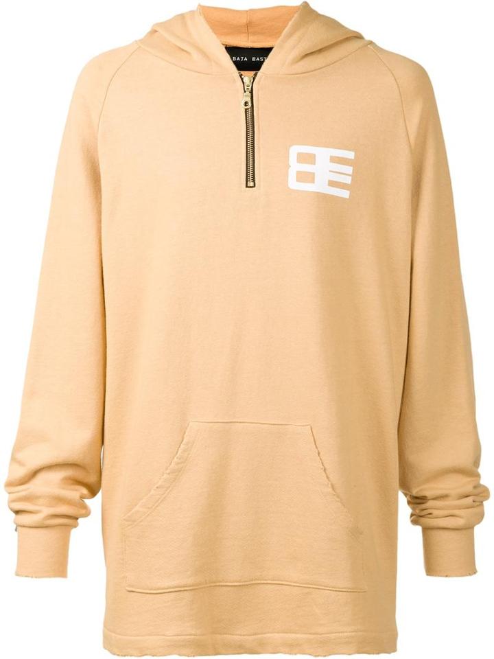 Baja East Printed Oversized Hoodie, Adult Unisex, Size: 3, Yellow/orange, Cotton