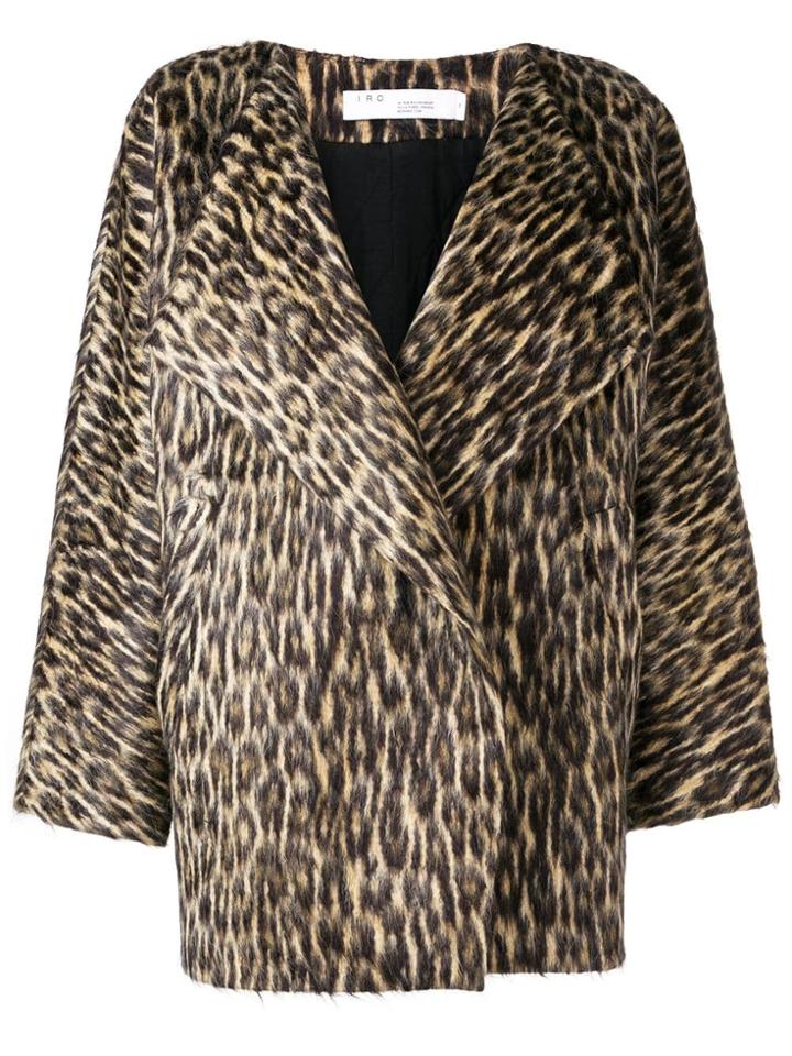 Iro Leopard Print Coat - Nude & Neutrals