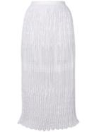 Ermanno Scervino Pleated Lace Overlay Skirt - White