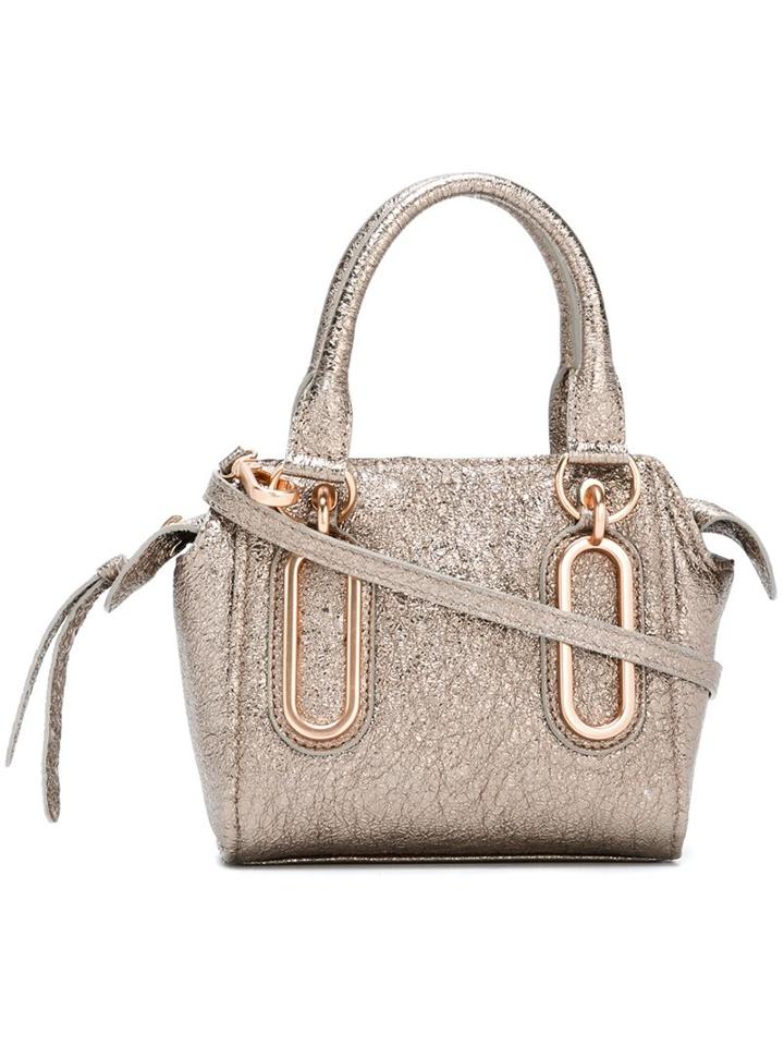 See By Chloé Mini 'paige' Crossbody Bag, Women's, Grey, Lamb Skin/cotton
