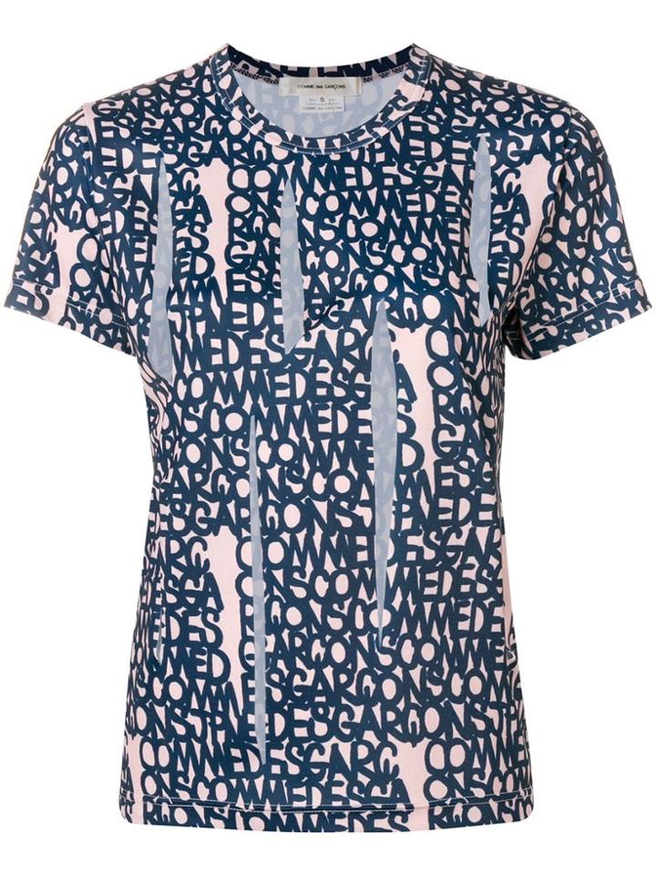 Comme Des Garçons Cut-out Logo T-shirt - Blue