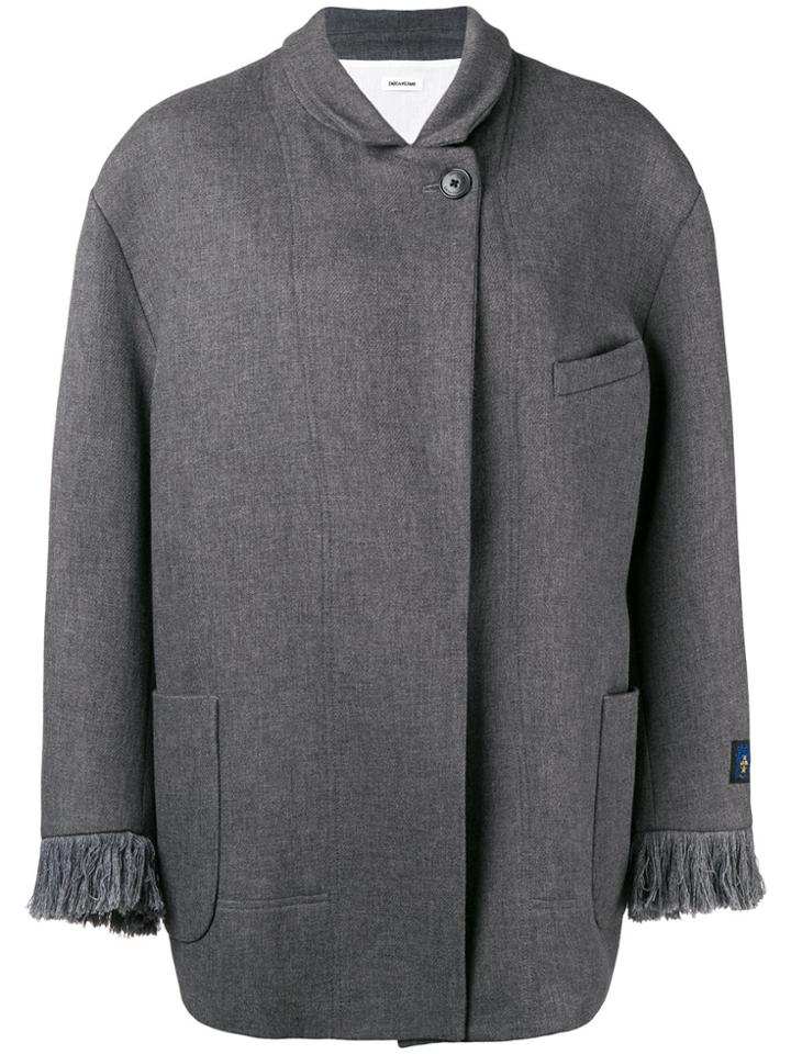 Zadig & Voltaire Fringed-cuff Oversized Coat - Grey