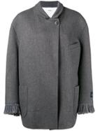 Zadig & Voltaire Fringed-cuff Oversized Coat - Grey