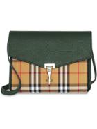 Burberry Small Vintage Check And Leather Crossbody Bag - Green